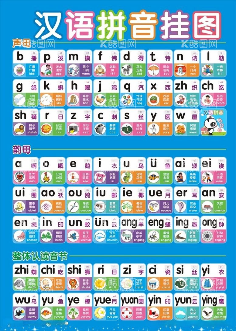 编号：42492712180055086591【酷图网】源文件下载-汉语拼音挂图