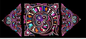 苗族饰品纹绣矢量图