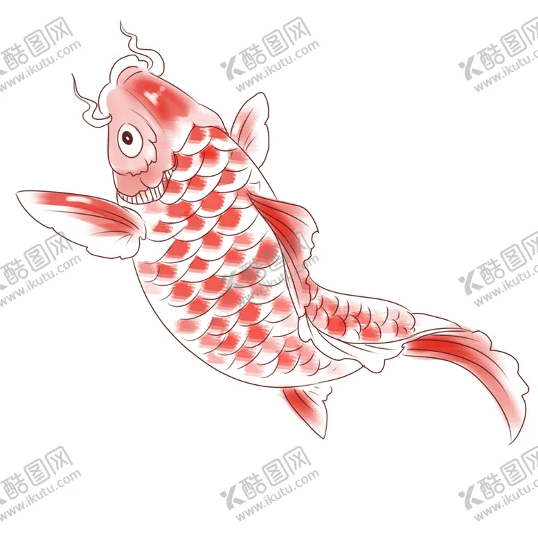 编号：60529401301143152094【酷图网】源文件下载-金鱼锦鲤手绘插画图片