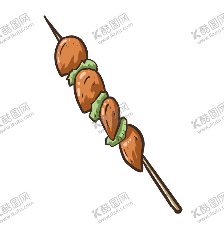 编号：78023110010041196310【酷图网】源文件下载-烧烤肉串插画