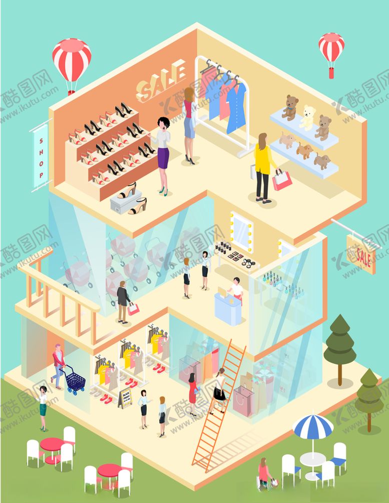 编号：84748710071802433732【酷图网】源文件下载-2.5D商场图