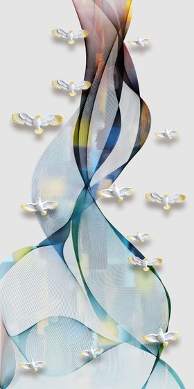 鸽子飘带玄关图