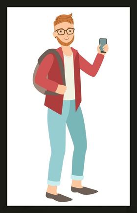 手绘男人男孩卡通卡通动画动画