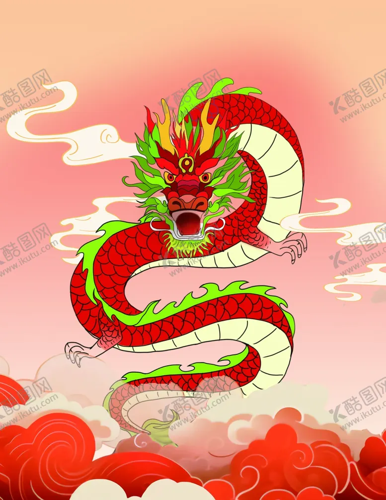 编号：72574512200150113737【酷图网】源文件下载-龙年绘画