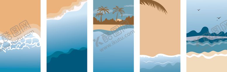 编号：54954204022246225961【酷图网】源文件下载-海边风景插画