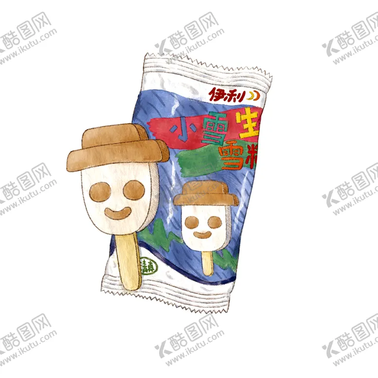 编号：76864206271646328062【酷图网】源文件下载-手绘童年小雪人雪糕