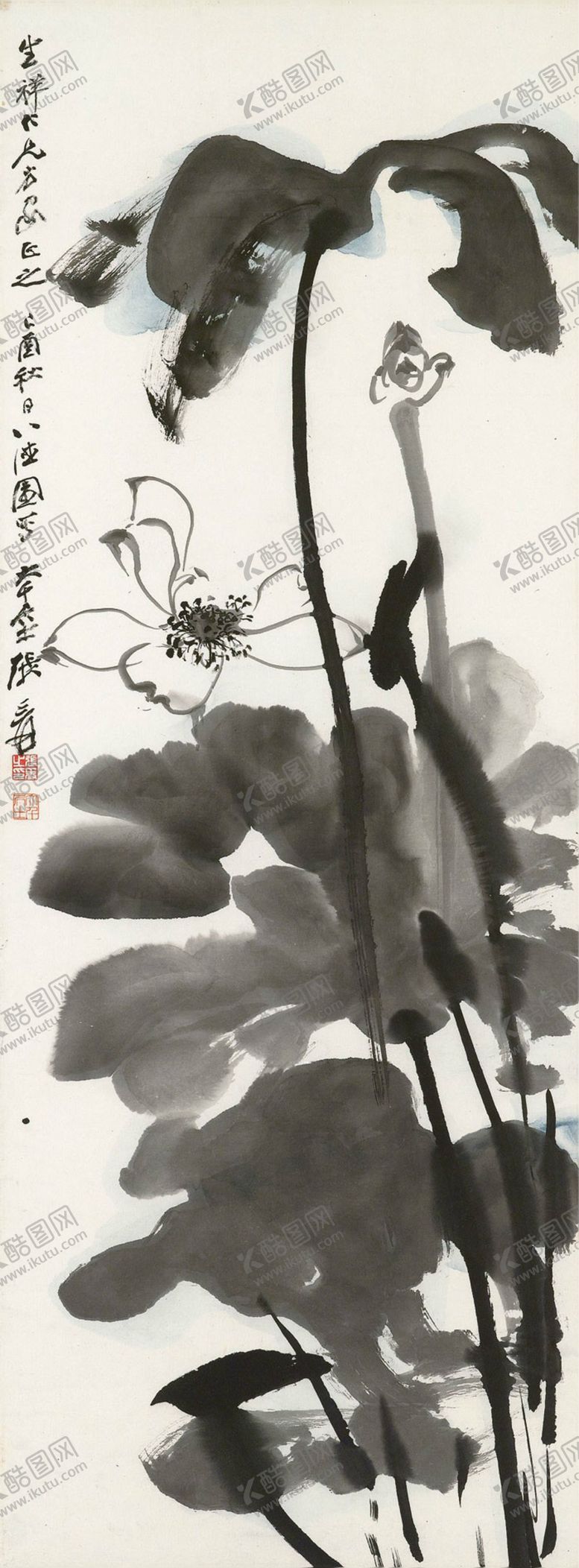编号：21030702080247396795【酷图网】源文件下载-张大千荷花