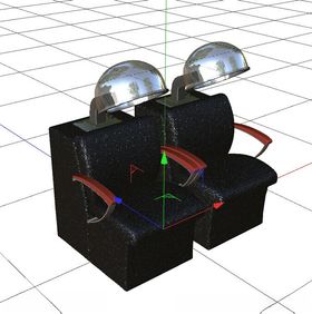 C4D模型烫发椅