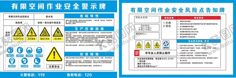 编号：46886710171447351083【酷图网】源文件下载-有限空间作业安全警示牌