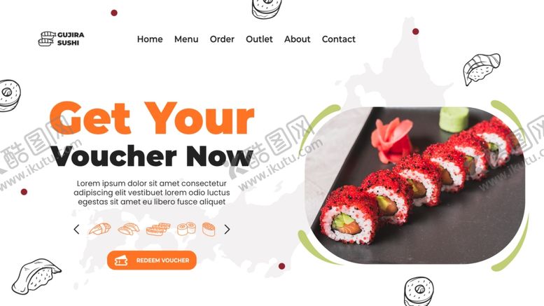 编号：11499504071446384928【酷图网】源文件下载-寿司餐厅登录页模板