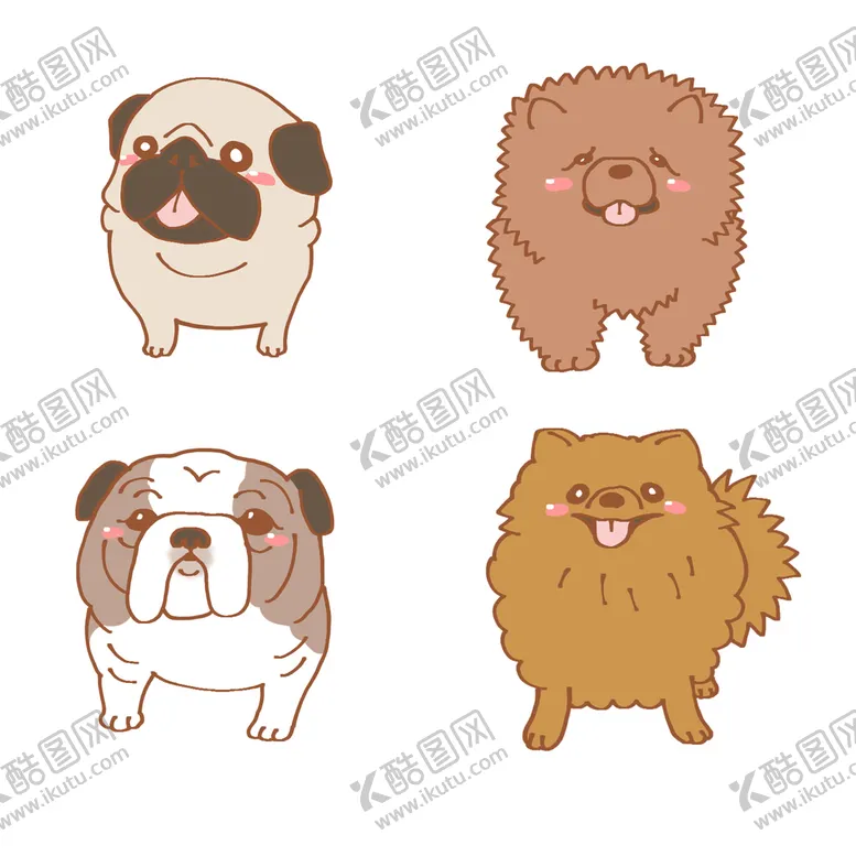 编号：46752909200844381478【酷图网】源文件下载-狗狗免扣合集图