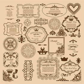 复古装饰性边框图案集合