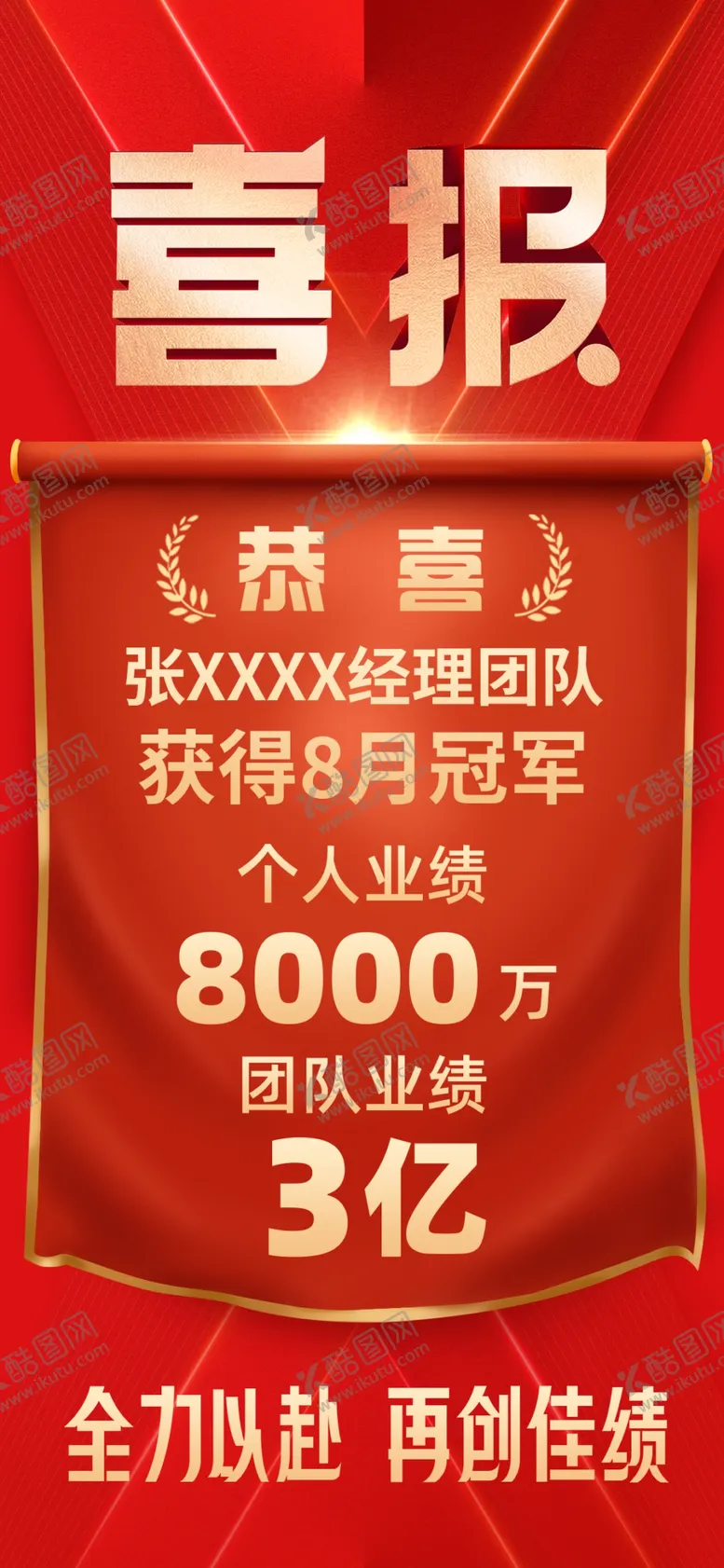编号：94882801171749438994【酷图网】源文件下载-销售喜报