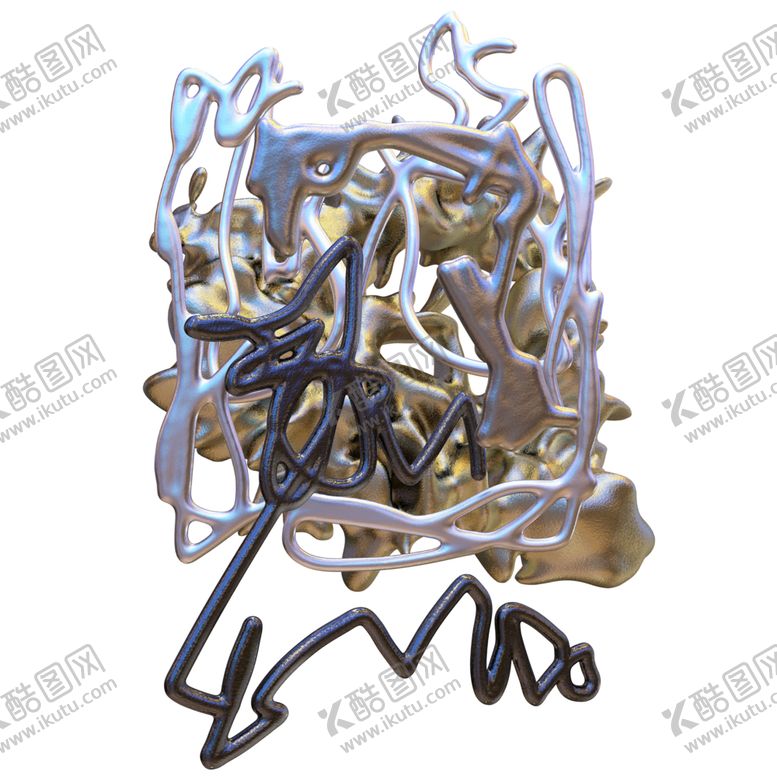 编号：23256701170545236793【酷图网】源文件下载-金属镀铬3D液体渲染 