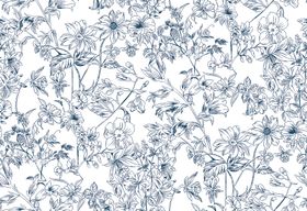 蓝白花卉图案纹理背景