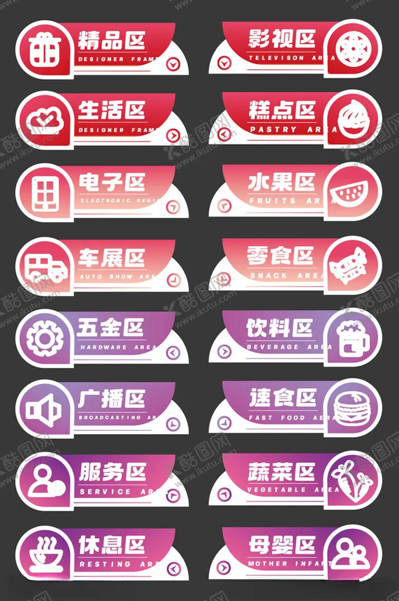 编号：23335502170830411382【酷图网】源文件下载-超市分类标识导向牌
