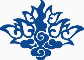 青花瓷花纹蓝色古典祥云矢量底