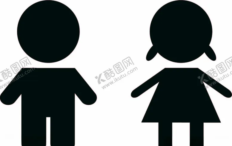编号：19144006271516311750【酷图网】源文件下载-男孩女孩剪影图标