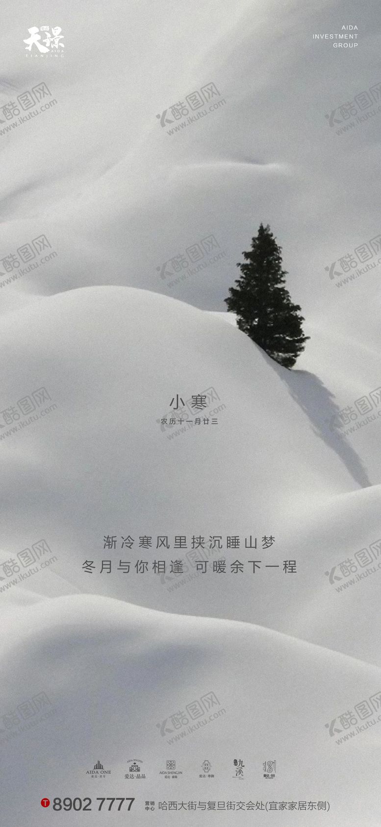 编号：34699001041749166685【酷图网】源文件下载-地产小寒大气雪景意境海报