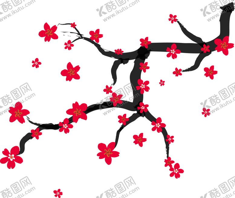 编号：10902505061857285058【酷图网】源文件下载-中国风水墨梅