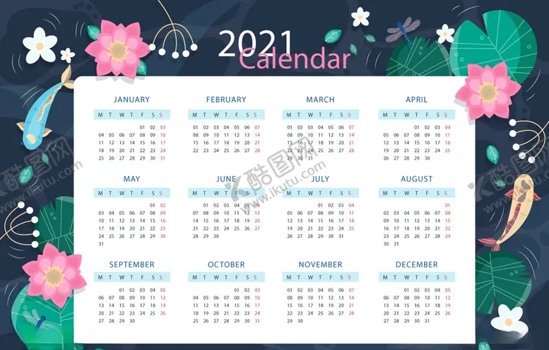 编号：21454303300254026706【酷图网】源文件下载-2021牛年日历挂历