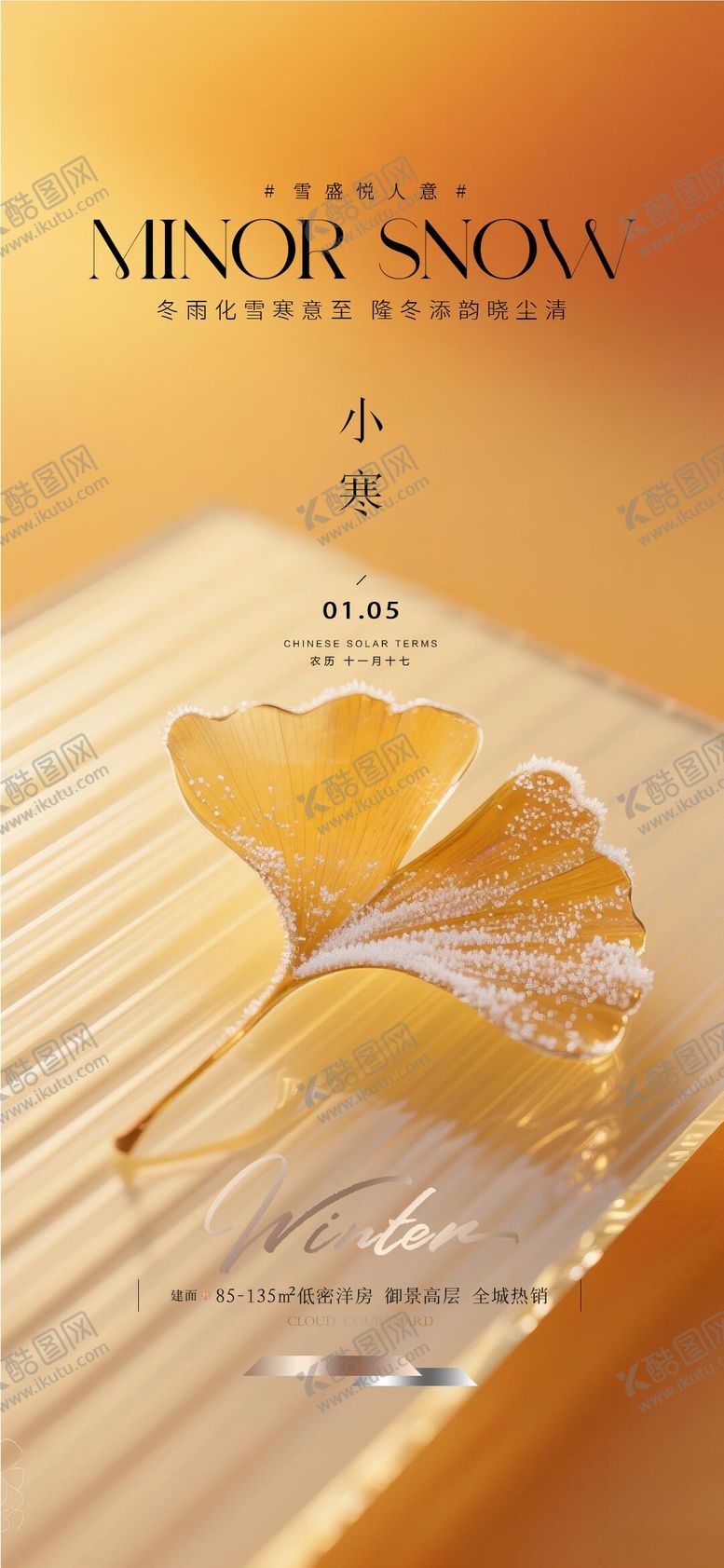 编号：92855601041146204703【酷图网】源文件下载-地产小寒质感海报