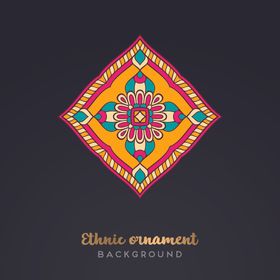 民族风复古曼陀罗花纹刺绣团花纹