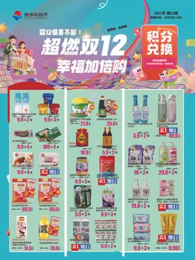 双12超市促销商品海报