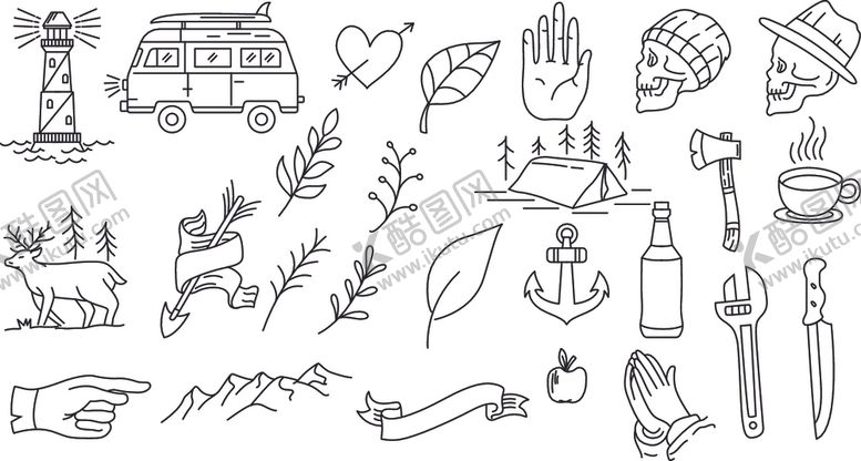 编号：54475409172017434738【酷图网】源文件下载-白描线稿插图