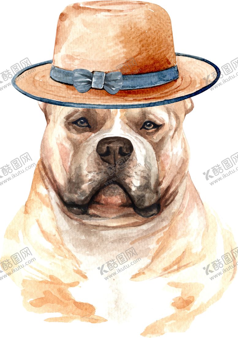 编号：26860609202038403590【酷图网】源文件下载-水彩绘画可爱小狗