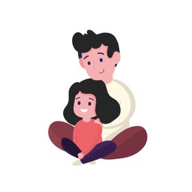 父亲节插画卡通卡通子卡通女