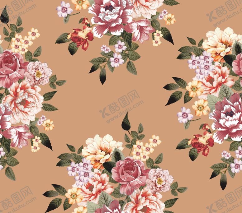 编号：41353909192317304361【酷图网】源文件下载-手绘花女装数码印花