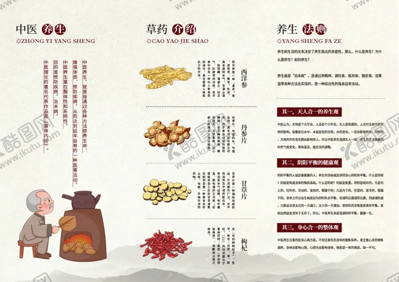 编号：65837907021541279564【酷图网】源文件下载-中医养生三折页
