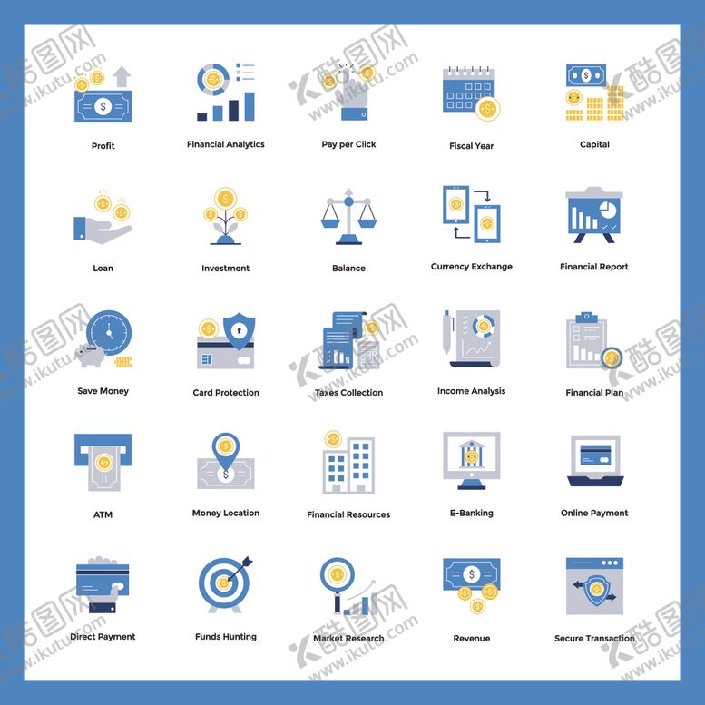 编号：74160611010552483460【酷图网】源文件下载-商务办公图标集合