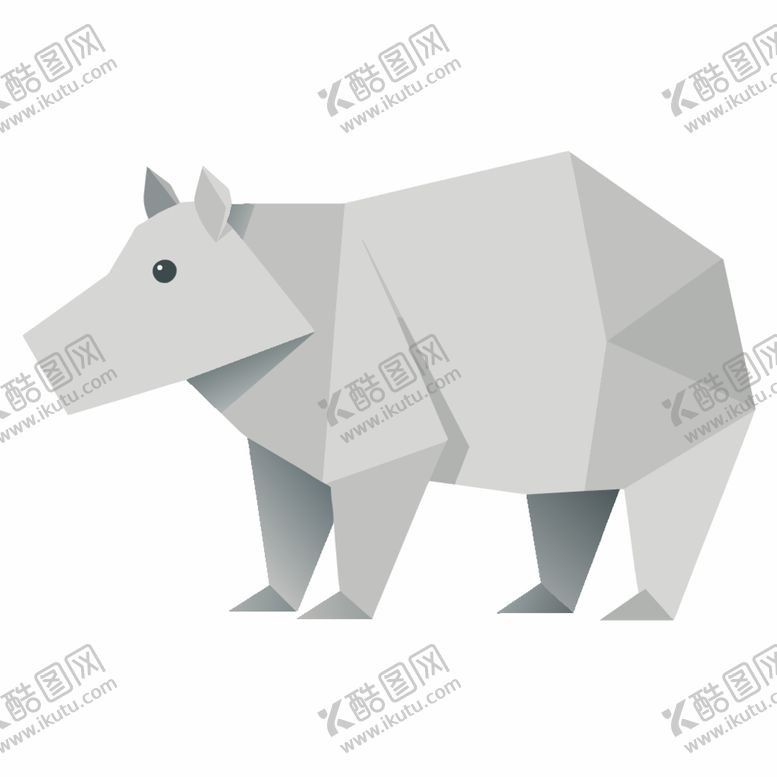 编号：15327902261112355895【酷图网】源文件下载-折纸设计的河马