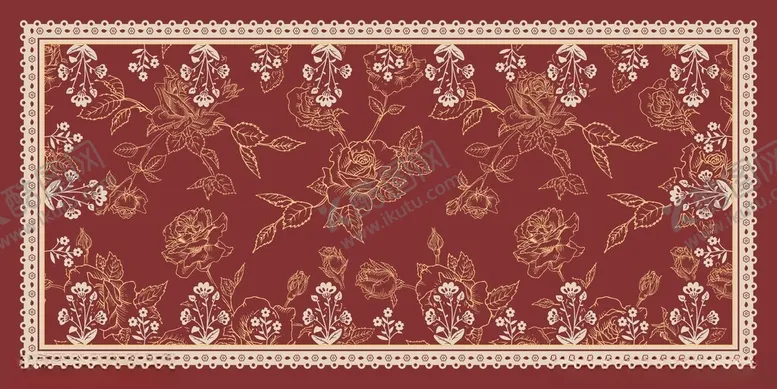 编号：48311704271906199142【酷图网】源文件下载-复古花卉图案装饰地毯