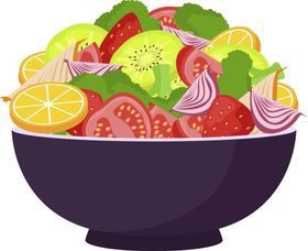 手绘沙拉png免抠图果蔬食物律