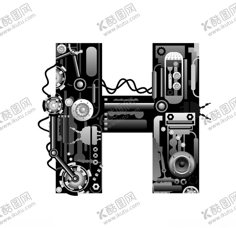 编号：63303610150505254836【酷图网】源文件下载-创意机械科技字母