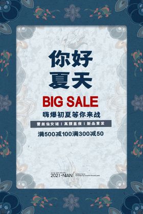 创意时尚清凉夏季促销展板