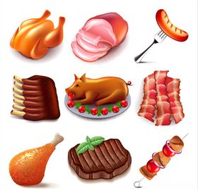 矢量烤肉元素