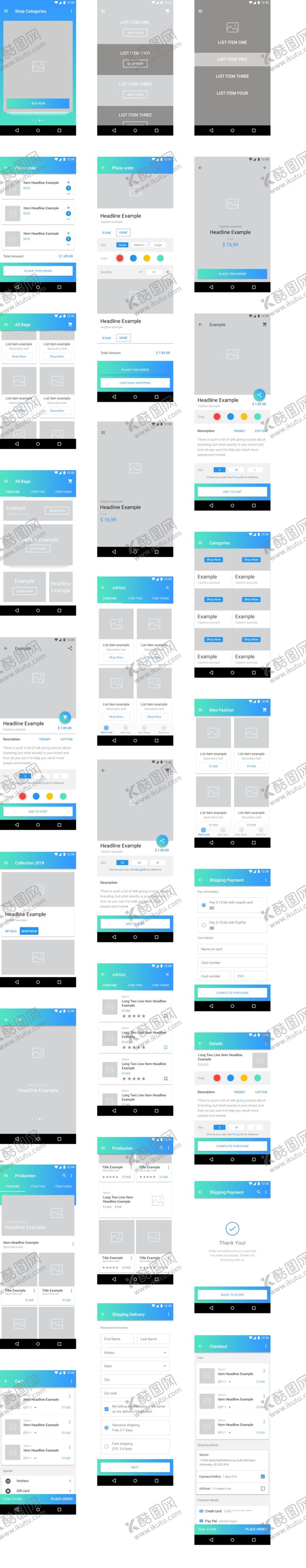 编号：90089909141419113602【酷图网】源文件下载-多样UI界面设计