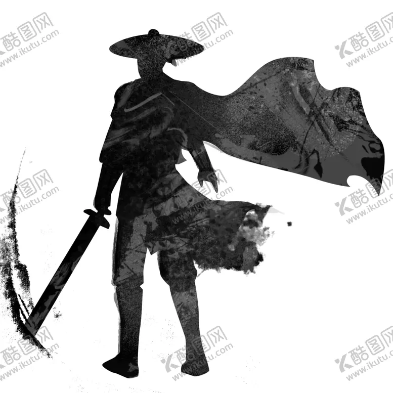 编号：94531105100040387947【酷图网】源文件下载-水墨武侠人物
