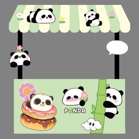 可爱猫咪主题美食摊位