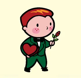 拿鲜花的男士