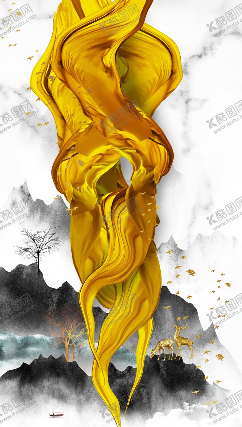 编号：31823703011714502582【酷图网】源文件下载-麋鹿玄关