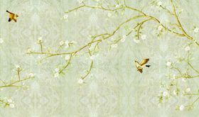 花鸟画梅花飞鸟背景墙