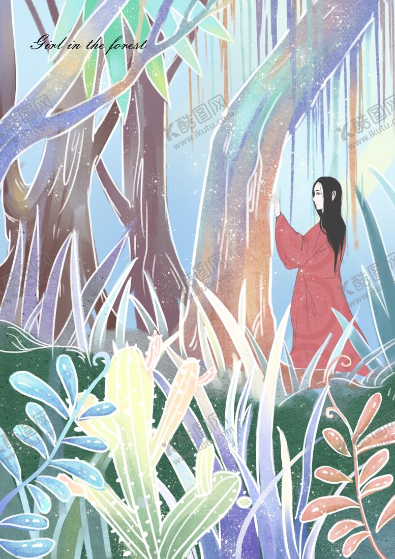 编号：55934210090435298150【酷图网】源文件下载-梦幻插画少女手绘插画