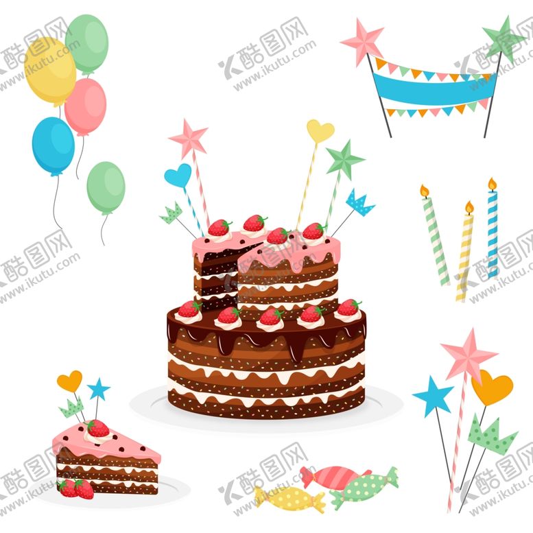 编号：30309602070824232982【酷图网】源文件下载-生日相关元素