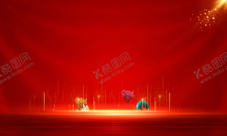 编号：47600706260152127770【酷图网】源文件下载-中式高端红色地产背景