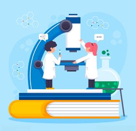 矢量卡通科学实验人物